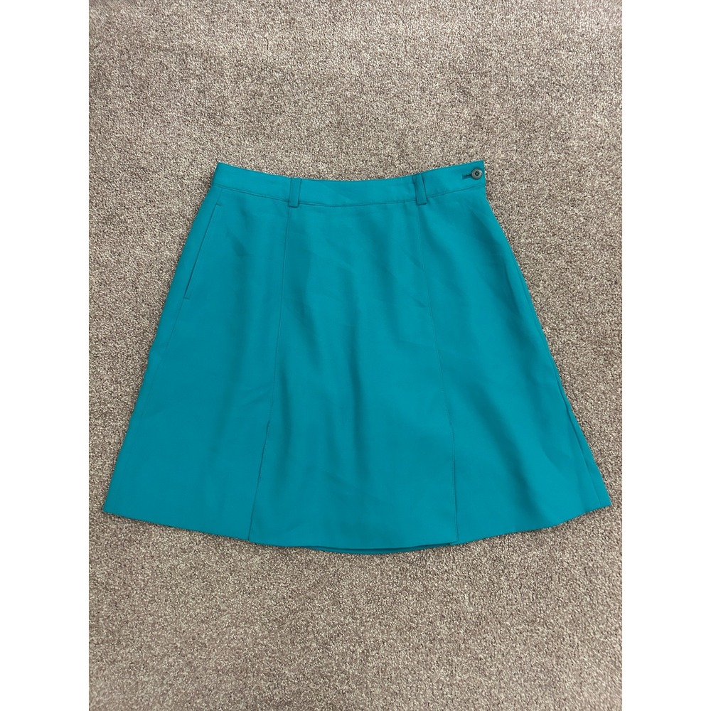 Y2K Astra Classic Skort Womens 14 Teal Blue Excellent Microfiber A-Line Pockets
